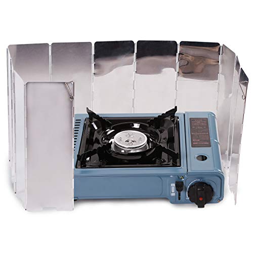 REDCAMP Folding Outdoor Stove Windscreen, 12 Plates Aluminum Camping