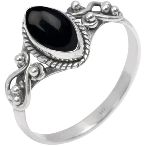 Amazon.com: Cuteshop zx194 正品女款925 純銀戒指橢圓形切割天然波希