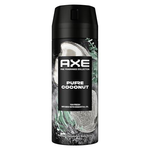 AXE Déodorant Homme Spray Anti-Transpirant Pure Coconut - Collection Prestige - Fraîcheur 72h non-stop - Parfum noix de coco, eucalyptus et bois de chêne - 150ml