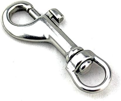 MOS Equipment Stainless Steel Swivel Eye Bolt Snap Hook, 2.5" Length