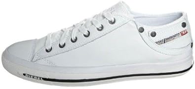 diesel white leather trainers