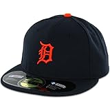 MLB Detroit Tigers Authentic On Field Road 59FIFTY Fitted Cap, NAVY, 7