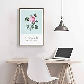 Framed Canvas Home Artwork Decoration Nordic Style Plants Canvas Wall Art for Living Room, Bedroom - 16x24 inches