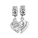 LuckyJewelry Wife Husband Heart Charms Dangle Bead Set for/Troll/Chamilia Charm Bracelet