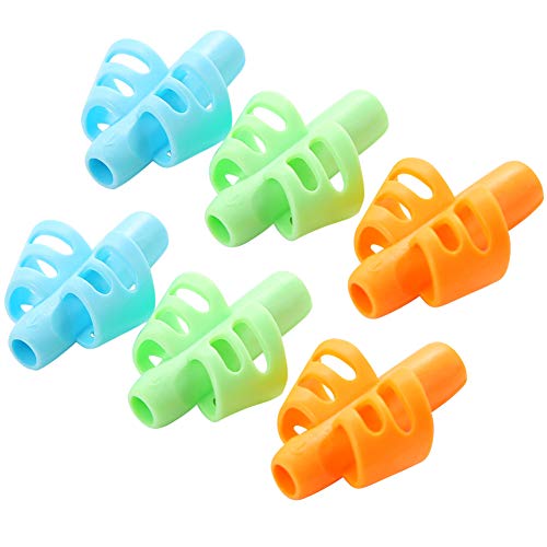 Echaprey Silicone Pencil Grips New Design Ergonomic Training Children Pencil Holder Pencil Writing Aid Grip Posture Correction Tool (6Pcs)