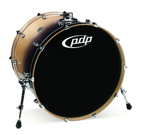 Pacific Drums PDCB1824KKNC 18 x 24 Inches Bass Drum with Chrome Hardware - Natural to Charcoal Fade