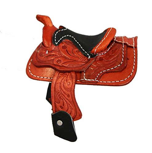 Miniature Saddle Display Genuine Tooled Leather 2