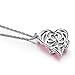 LadyColour Pink Heart Pendant Necklace Swarovski Crystals Fashion Silver Tone Jewelry for Women
