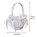 Wedding Flower Girl Basket lace Ribbon jewels Decor Sweet Romantic Basket Ivory for Elegant Wedding Ceremony by Eamall