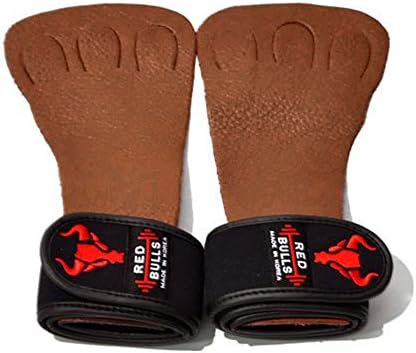 Red Bulls 3 Finger Wrist Weightlifting gloves Power lifting Health Weight Workout Griper Fitness Gym Body (Black)