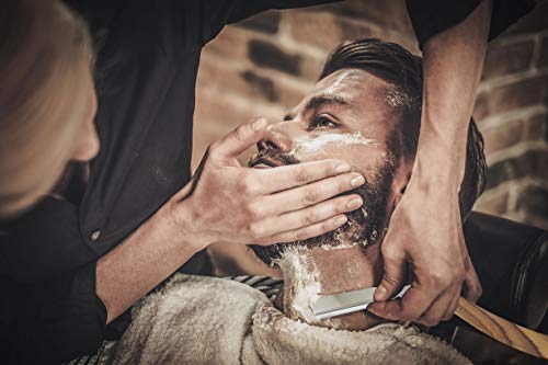 Free Blades + Facón Professional Wooden Straight Edge Barber Razor - Salon Quality Cut Throat Shavette - Thumbnail 2