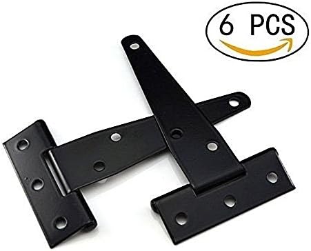 Cedmon Heavy Duty 4 Inch T Hinge in Black, 6PCS (4inch)
