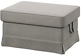 Easy Fit The Light Gray Ektorp Footstool Cover Replacement is Custom Made for IKEA Ektorp Ottoman Or Stool Slipcover (Lighter Gray Cotton)