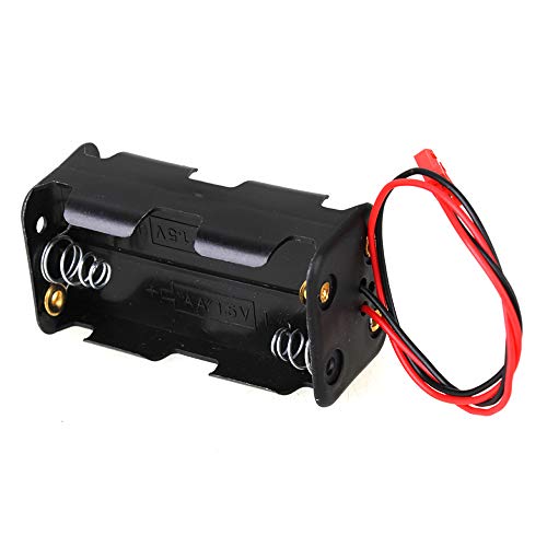 BQLZR Schwarz Metall Kunststoff n10005 AA 1,5 v 4 Slot Batterie Box fit für rc Buggy LKW Rennwagen – Bild 3