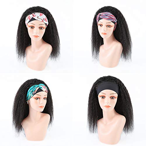 Kinky-Straight-Handband-Wigs-Italian-Yaki-Glueless-None-Lace-Front-Human-Hair-Wigs-for-Black-Women-Machine-Made-Wigs-150-Density-Natural-Color-16-inch-Handband-Kinky-Straight-Wigs