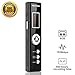 Digital Voice Recorder Stereo Microphones Voice Activated HD Recording One-Touch Control Audio Recorder Rechargeable LCD Screen with 8 GB Built-In-Memory for Classes Lectures Meetings Notes - Black