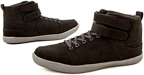 CoXist Mens High-Top Double Velcro Strap Sneaker black and grey 7