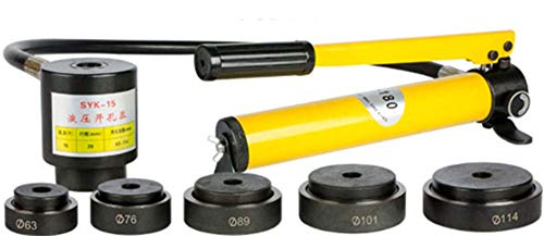 NEWTRY SYK-15 Hydraulic Knockout Punch Kit Hand Digging Tool 5 Dies Hydraulic Opener 15ton