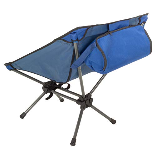 Divero Ultraleichter Campingstuhl Campingsessel federleichter Angelsitz Faltstuhl blau Stahlrohr und Polyester… – Bild 3