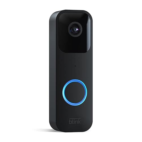 Certified Refurbished Blink Video Doorbell | Two-way audio, HD video, motion and chime app alerts, easy setup, weather resistant and Alexa enabled — wired or wire free (Black)