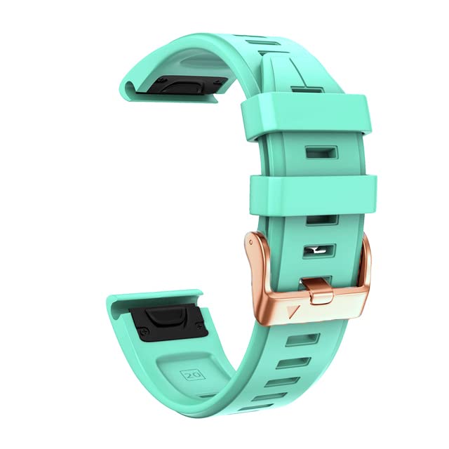 ANNESA 20mm Mint Silicone Sports Watch Band, Compatible with Garmin Fenix 7S, 6S, 5S, Descent Mk2S, QuickFit 20mm, Tang Buckle, Sweat Resistant, Waterproof