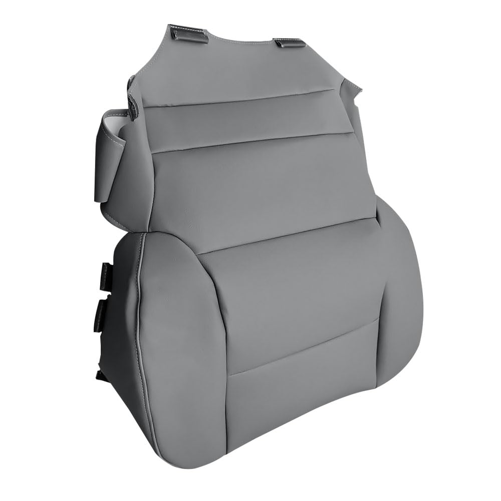 Photo 1 of Zieichy Gray Leather Driver Side Bottom Replacement Seat Cover for Chevy Silverado/GMC Sierra 1500 1500HD 2014-2018?Silverado/GMC Sierra 2500HD 3500HD 2015-2019