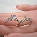MABELLA 925 Solid Sterling Silver Matching Bridal Set Wedding Engagement Rings Clear Round Cubic Zirconia Eternity Ring for Women
