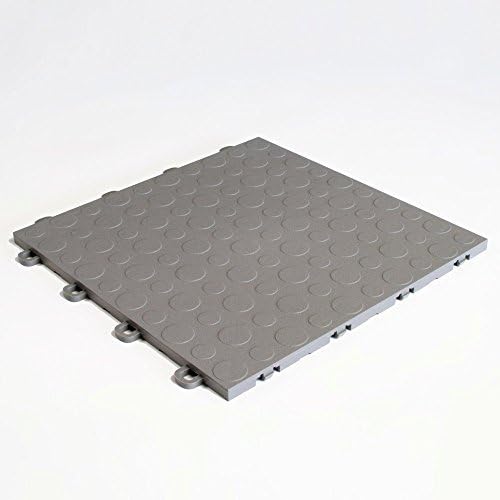 BlockTile B0US4630 Garage Flooring Interlocking Tiles Coin Top Pack, Gray, 30-Pack by BlockTile