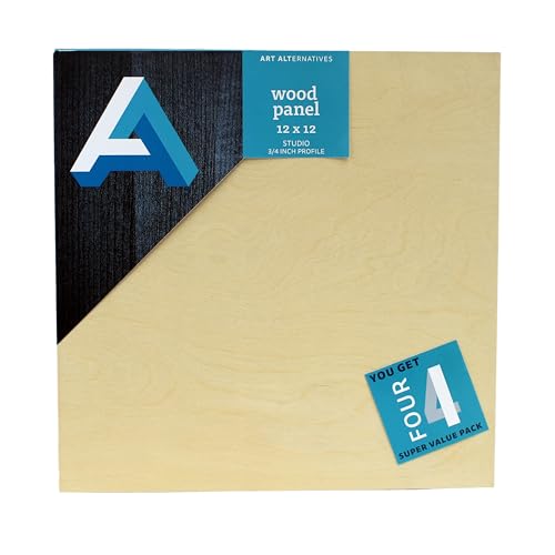 Art Alternatives Classic Wood Panel Value Pack, Studio, .75" Profile, 12" x 12"…
