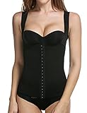 Ekouaer Womens Waist Cincher Corset Vest Underbust Steel Boned Corset Plus Size,Black-vest,XL