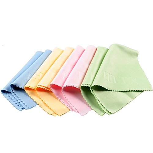 HTTX Microfiber Cleaning Cloths - For All LCD Screens, Tablets, Lenses, and Other Delicate Surfaces (8-Pack, 6x7