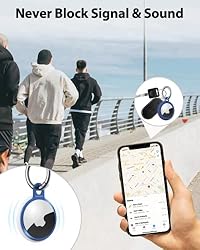 2 Packs Airtag Holder Key Ring with Soft TPU