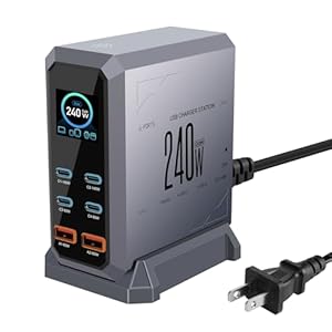 充電器 240W pd 充電器 USB コンセント「単ポート140W/PD3.1 PPS対応/ディスプレイ搭載」6ポート同時充電