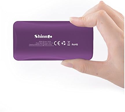 Portable Charger, Shinngo 6700mAh Ultra Compact Power Bank with Smart LCD Digital Screen for Apple iPhone Sumsung Galaxy and more - Purple