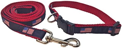 navy blue dog collar and leash