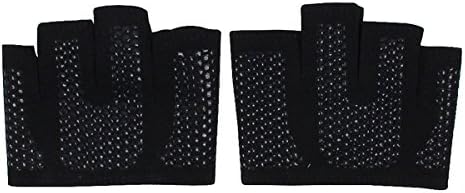 Sinolofty 2 Pcs Silicone Padding Half Finger Anti-skid Gloves For Cross Training Cycling Rowing