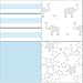 SwaddleDesigns Cotton Muslin Swaddle Blankets, Set of 4, Pastel Blue Elephant Starshine