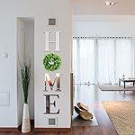 Home Sign Letters with Artificial Green Wreath for O Modern Farmhouse Bedroom Wall Decor Acrylic Mirror Living Room Wall…