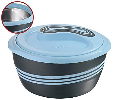 Pinnacle Serving Dish - Thermal Insulated Bowl with Lid - Great for Holiday, Dinner and Party (3.6 qt Blue)