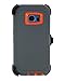 WallSkiN Turtle Series Belt Clip Cases for Galaxy S7 Edge (5.5”), 3-Layer Full Body Life-Time Protective Defender Cover & Holster & Kickstand & Shock, Drop, Dust Proof - Dark Grey/Orange