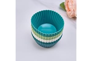 Reusable Cupcake Liners, White, Teal, Standard Size
