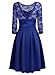Miusol Women's Vintage Floral Lace 2/3 Sleeve Cocktail Party Dress X-Large, Bright Blue, X-Large