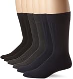 Kenneth Cole Men's 6-Pack Rib Dress Sock, Navy/Dark Grey/Black, One Size