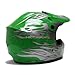 TMS Youth Kids Green Flame Motocross ATV Mx Off-road Dirt Bike Helmet DOT (Small)