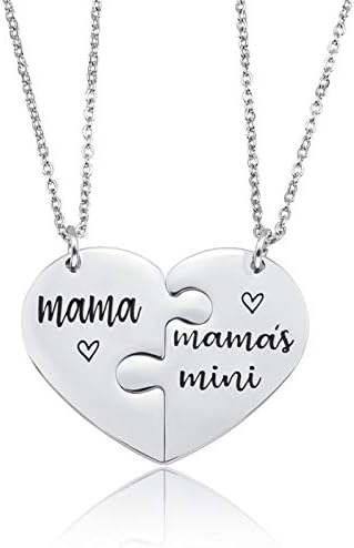 Caiyao 2Pcs Stainless Steel Mother Mom Daughter Puzzle Matching