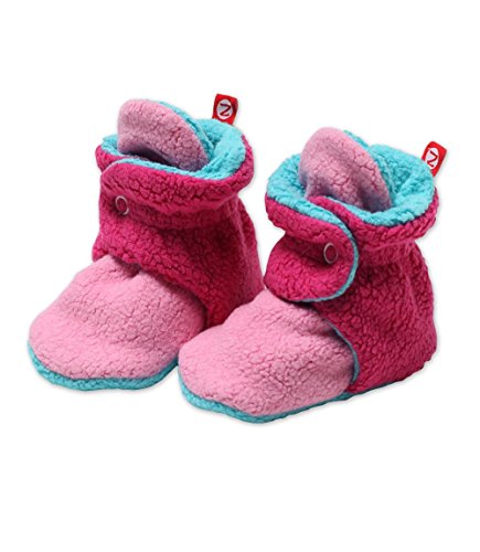 Zutano Newborn Unisex - Baby Fleece Bootie - Baby Fleece Bootie - HOTPINK/FUCHSIA/POOL 6 Months