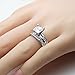 Kobelle Sterling Silver Cubic Zirconia Princess Cut CZ Wedding Engagement Ring Set