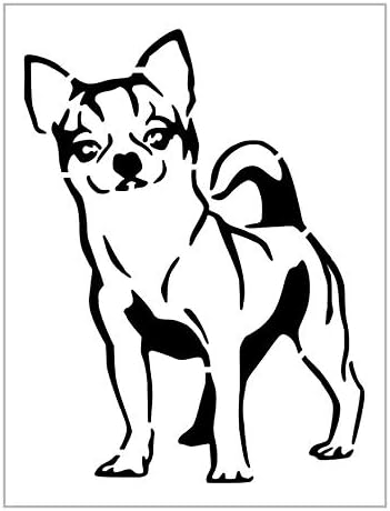 Mixed Media - Chihuahua Stencil Dog Breed Face 8.5