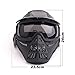 Anyoupin Paintball Mask, Airsoft Mask Full Face with Goggles Impact Resistant for Airsoft BB Hunting CS Game Paintball and Other Outdoor Activities Black Gray Lens