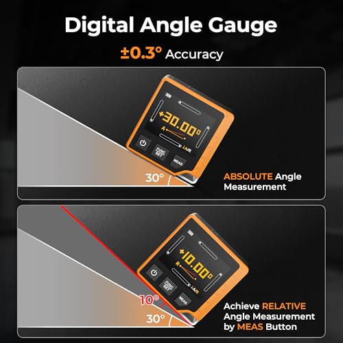 CIGMAN Digital Laser Tape Measure, 80M Laser Measure Device with LCD Backlit, Laser Point, Tilt angle measurement, M/In/Ft Unit Switch, Elect Level Bubble, Rechargeable 1000mAh Battery